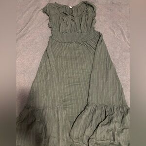 Old Navy High Low Dress in Olive Green